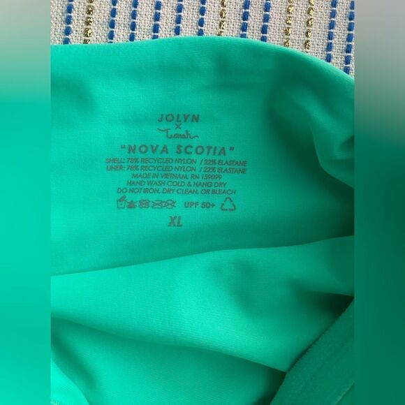 Jolyn Nova Scotia One piece Swimsuit Size XL  Mint Green Deep Back NWT - Picture 7 of 16